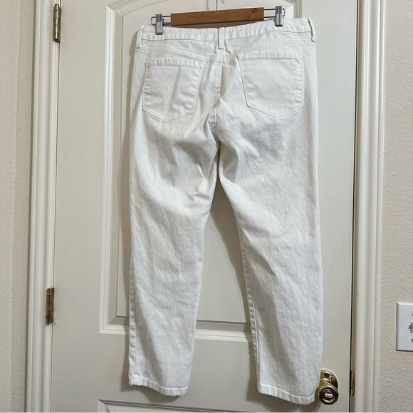 JESSICA SIMPSON FOREVER SKINNY CROP STRETCH WHITE JEANS 32 POCKETS - Picture 2 of 7